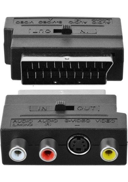 Elektronik Elektromer Scart Adaptör Switch'li (In-Out)