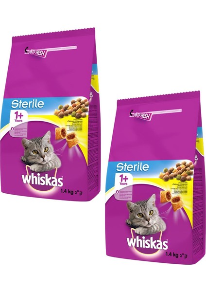 Sterile Kısırlaştırılmış Yetişkin Kedi Maması 1,4 kg (2 Adet)