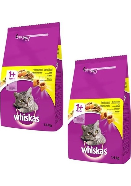 Tavuk Etli ve Sebzeli Yetişkin Kedi Maması 1,4 kg (2 Adet)