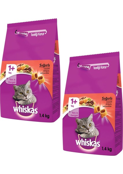 Sığır Etli Yetişkin Kedi Maması 1.4 kg (2 Adet)