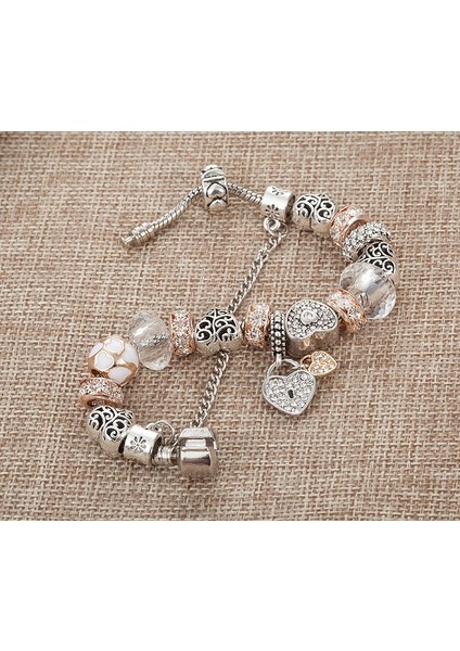 Yeni Trend Charmlı Bileklik(Kalp Model Rose Gold) fiyatları