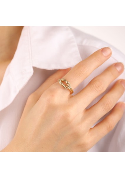 14 Ayar Altın Düğüm Yüzük Yeni modelleri