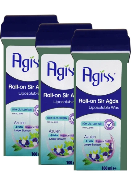 s Roll-On Sir Ağda Azulen Tüm Ciltler 100 ml x 3 Adet