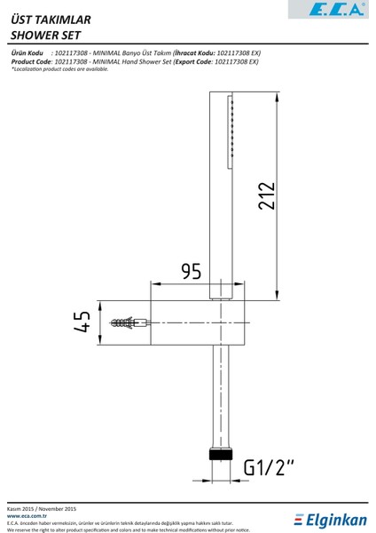 Eca Minimal Banyo Üst Takım 102117308