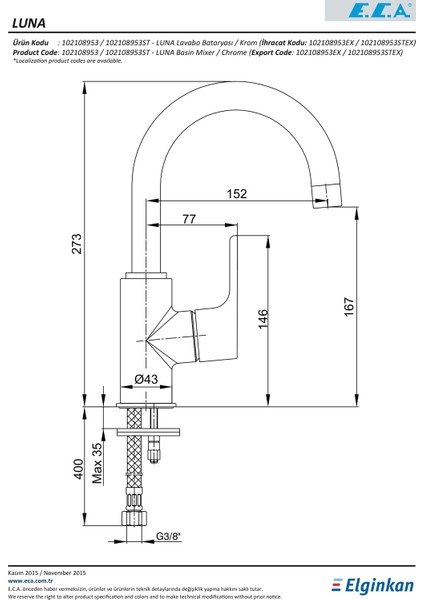 Eca Luna Lavabo Bataryası 102108953