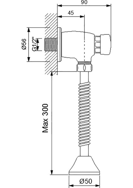 Tekno Zaman Ayarlı Pisuvar Musluğu 516006
