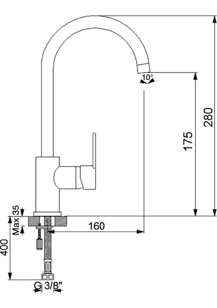 Domino Dönerli Lavabo Bataryası Siyah 971731B