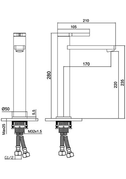 Bold Çanak Tipi Lavabo Bataryası 910001