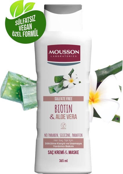 Biotin ve Aloe Vera Içeren Dökülme Karşıtı ve Uzamaya Saç Bakım Krem ve Maskesi 365 ml