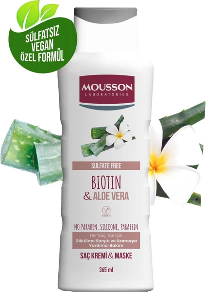 Biotin ve Aloe Vera Içeren Dökülme Karşıtı ve Uzamaya  Saç Bakım Krem ve Maskesi 365 ml