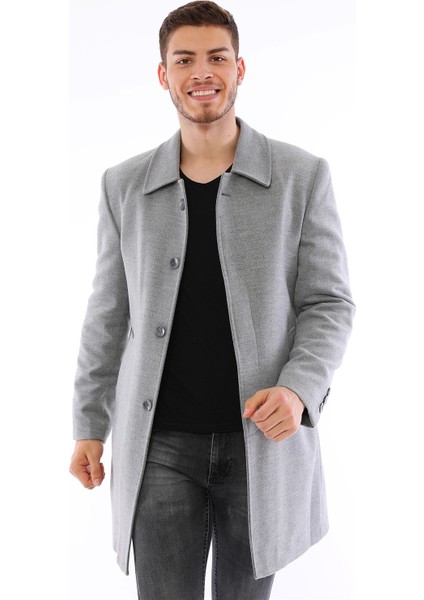 PLT8365 Dewberry Erkek Palto-Gri fiyatları
