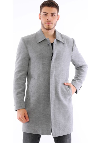 PLT8365 Dewberry Erkek Palto-Gri modelleri