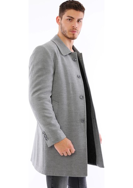 PLT8365 Dewberry Erkek Palto-Gri indirimleri