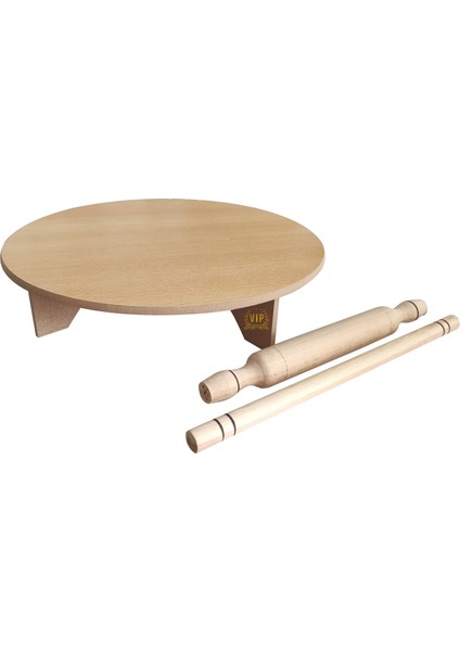 Ahşap Hamur Açma Sofrası Yer Sofrası Oklava ve Merdaneli 42 cm fiyatları