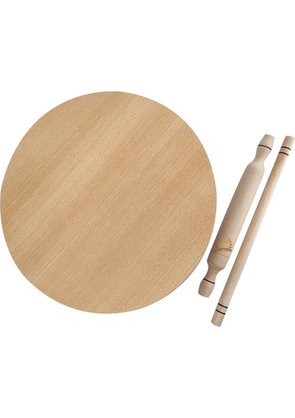 Ahşap Hamur Açma Sofrası Yer Sofrası Oklava ve Merdaneli 42 cm modelleri