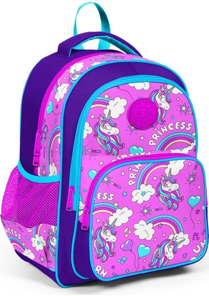 Yaygan Coral High Kids Mor Açık Pembe Unicorn Desenli Üç Bölmeli Okul Sı