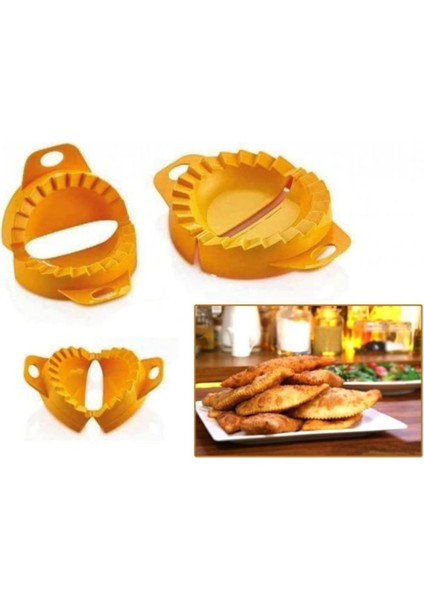 3'lü Çiğ Börek Kurabiye Hamur Işi Ravioli Kesme Kalıbı Aparatı