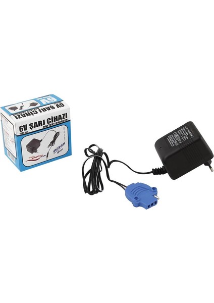 Akülü 6 Volt 1A Araba Şarj Cihazı Aleti Mavi Soket 6V 1000 Ma