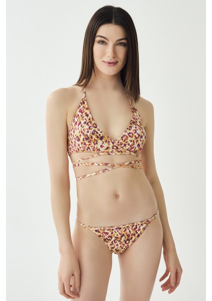 Leopar Üçgen Bikini Takımı