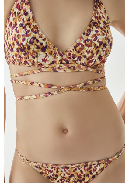 Leopar Üçgen Bikini Takımı