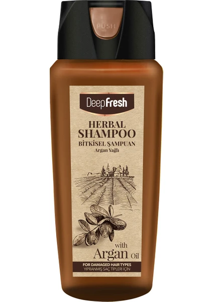 Deep Fresh Herbal Bitkisel Şampuan Argan Yağı Özlü Yıpranmış Saçlar 500 ml