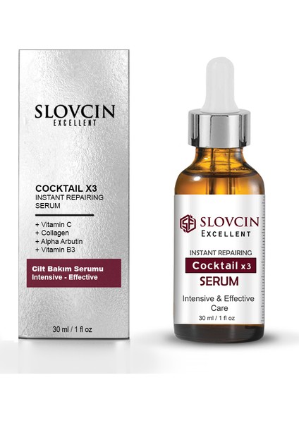 Vitamin C + Collagen + Alpha Arbutin + Vitamin B3 Onarıcı Serum