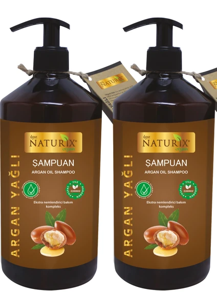 2 Adet Tuzsuz Argan Yağlı 600 ml Bakım Şampuanı Argan Şampuan ( Paraben Fosfat Tuz Içermez )