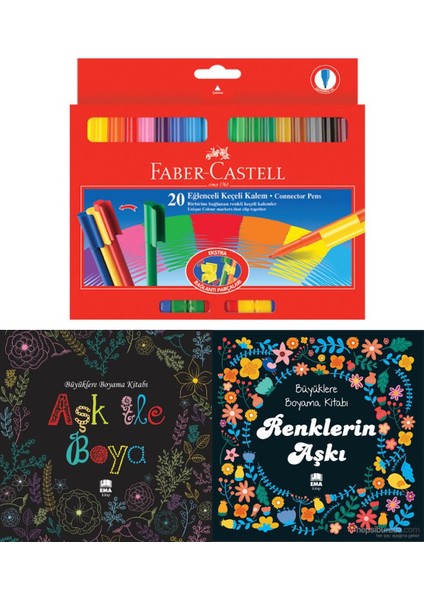 Keçeli Kalem + Renklerin Aşkı Boyama + Aşk Ile Boyama 3'lü