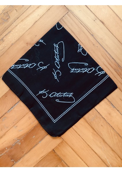 %100 Pamuklu Atatürk Imzalı Bandana Renkli Bandana Atatürklü Bandana
