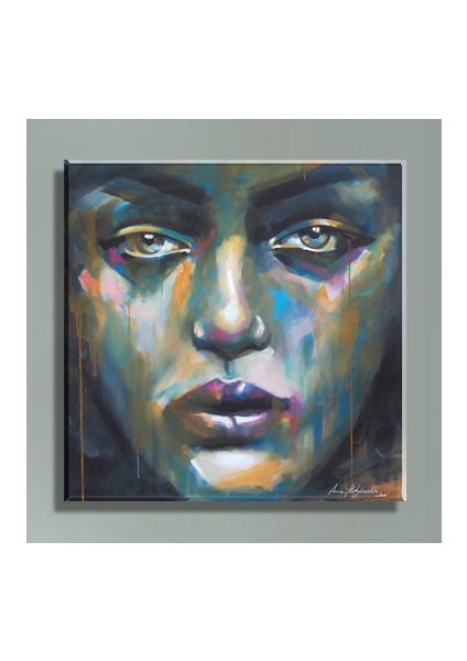 Kadın Portre Yağlı Boya Reprodüksiyon Kanvas Tablo TBL1770 (60X60 Cm)