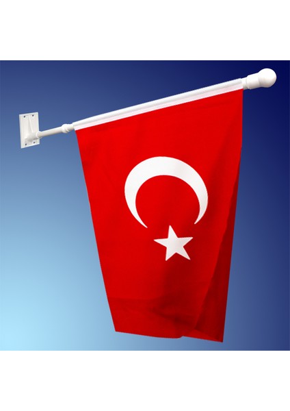 Duvar Montajlı Direk ve Türk Bayrağı