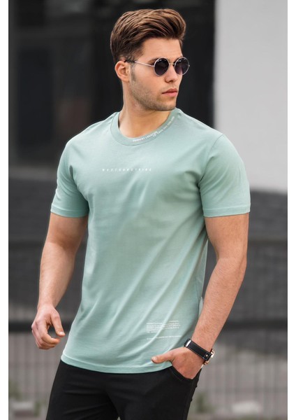 Yeşil Erkek Baskılı Tişört 5258