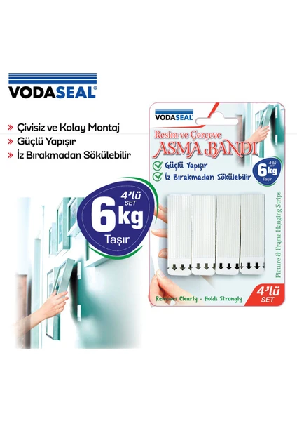 Vodaseal Resim ve Çerçeve Asma Bandı 4 Lü Set