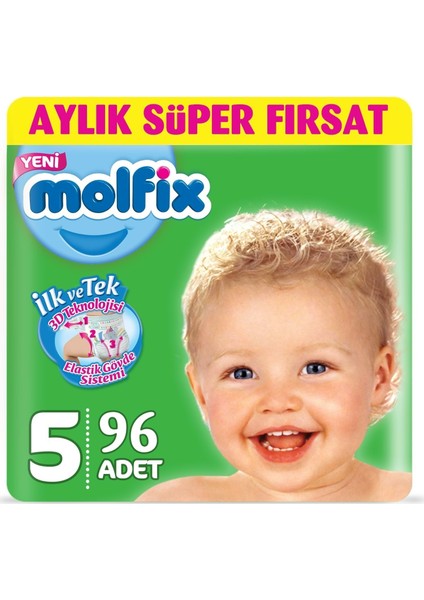 Bebek Bezi Beden:5 (11-18KG) Junior 96 Adet Ekonomik Fırsat Pk