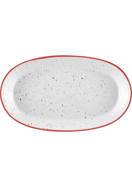Dots Stoneware 2'li 26 cm Oval Kayık Tabak Kırmızı DOTS048 fiyatları