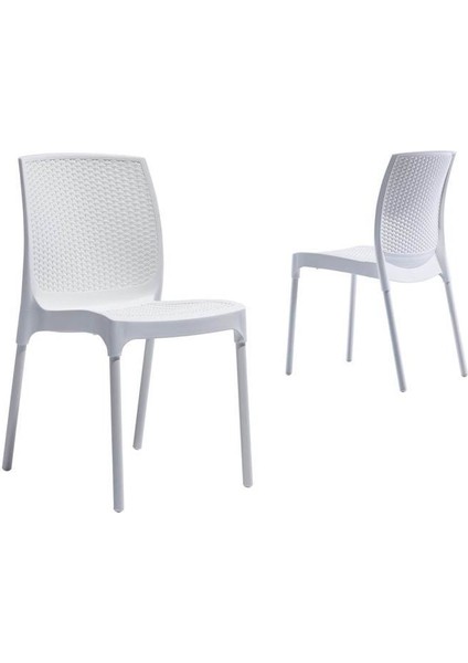 6 Adet Novussi Sunny Rattan Kolsuz Sandalye Beyaz