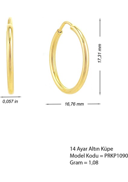 Kadın 14 Ayar Altın Minimal Halka Küpe modelleri