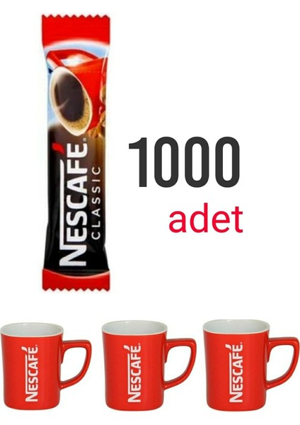 Classic 2 gr x 1000 Adet + 3 Nescafe Kupa