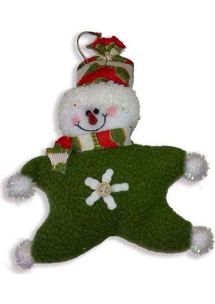 Peluş Kardan Adam Yılbaşı Süsü 16 cm