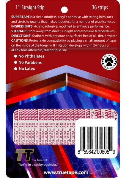SUPERTAPE Protez Saç Bandı Düz (1'' x 3'' - 2.5cm x 7.5cm) 36 Adet