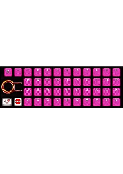 Rubber Gaming Aydınlatmalı Keycaps Set - 42 Keys Rubberized Doubleshot Key Caps ( Neon Pembe )