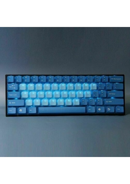 Rubber Gaming Aydınlatmalı Keycaps Set - 42 Keys Rubberized Doubleshot Key Caps ( Neon Blue )