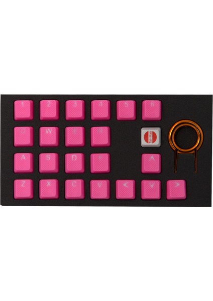 Rubber Gaming Aydınlatmalı Keycaps Set - 22 Keys Rubberized Doubleshot Key Caps ( Jelly Pembe )
