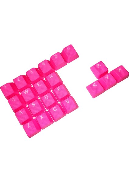 Rubber Gaming Aydınlatmalı Keycaps Set - 22 Keys Rubberized Doubleshot Key Caps ( Jelly Pembe ) fiyatları