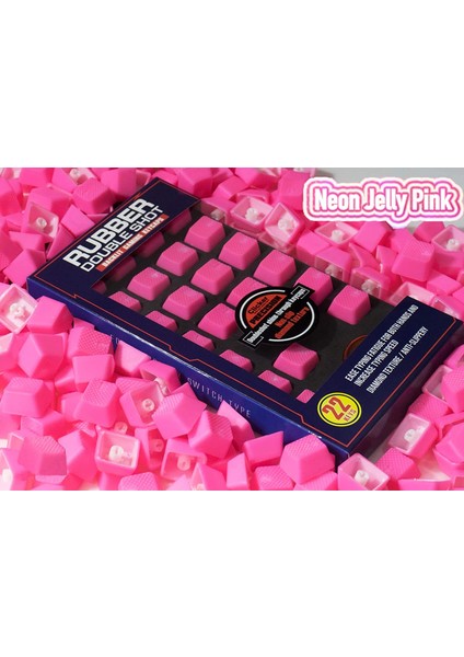 Rubber Gaming Aydınlatmalı Keycaps Set - 22 Keys Rubberized Doubleshot Key Caps ( Jelly Pembe ) fırsatları