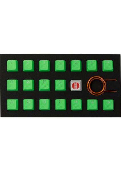 Rubber Gaming Aydınlatmalı Keycaps Set - 18 Keys Rubberized Doubleshot Key Caps (Neon Yeşil)