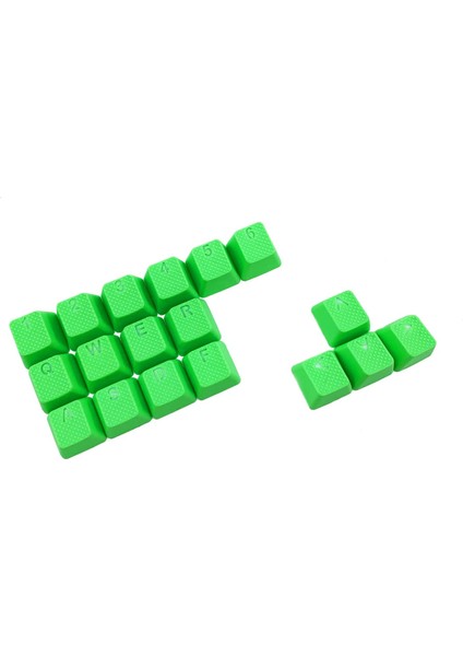 Rubber Gaming Aydınlatmalı Keycaps Set - 18 Keys Rubberized Doubleshot Key Caps (Neon Yeşil)