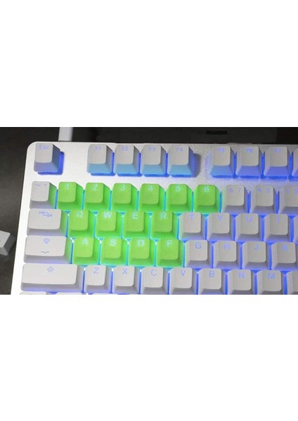 Rubber Gaming Aydınlatmalı Keycaps Set - 18 Keys Rubberized Doubleshot Key Caps (Neon Yeşil)