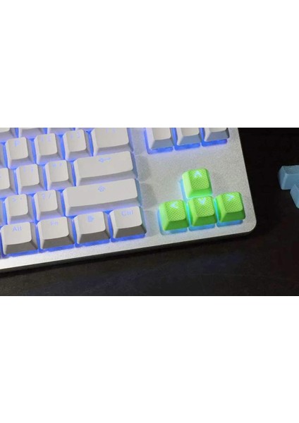Rubber Gaming Aydınlatmalı Keycaps Set - 18 Keys Rubberized Doubleshot Key Caps (Neon Yeşil)