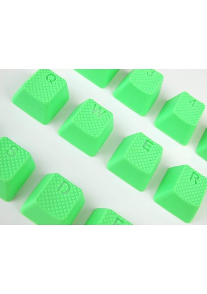Rubber Gaming Aydınlatmalı Keycaps Set - 18 Keys Rubberized Doubleshot Key Caps (Neon Yeşil)